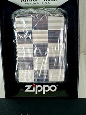 Zippo Armor 2009 Lighter 28640 Engine Turned Black Ice Checkerboard Block New picture