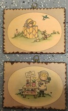 Joan Walsh Aglund Vintage Wooden Art Plaque 12