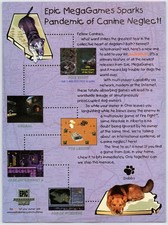 Epic MegaGames - Unreal - Vintage Original Print Ad/Poster Dog Promo Art 1997 picture