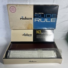 Vintage Pickett N 3-T Slide Rule Power Log Exponential Dual Base with Case picture