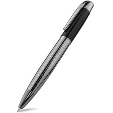 Executive Gunmetal Ballpoint Pen, Parker Style Refill, Chiseled Grid, YP854 picture