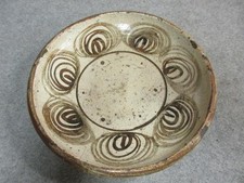 Antique Seto Uma no me Horse eye Plate Edo Era Japanese Pottery 12.6in picture