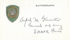 General Alfred Gruenther Army Vintage 1955 Signed Embossed NATO Card SACEUR COA picture