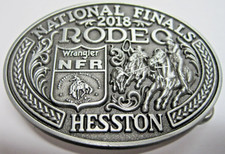 National Finals Rodeo Hesston 2018 NFR Youth (Small) Cowboy Buckle New Wrangler picture