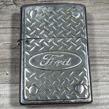 Zippo Ford Lighter Logo Diamond Plate Year 2000 XVI Vintage Works picture