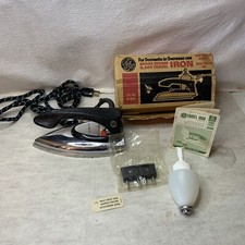 Vtg GE Portable Travel Steam Iron Domestic/ Overseas Mdl F29 Box  Rare It Works picture
