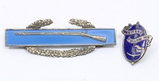 Vintage WWII Sterling CIB Combat Infantry Badge + Infantry School Badge NICE picture