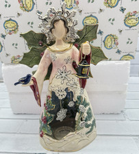 2004 Blue Sky Clayworks Heather Goldminc Winter Angel Tealight Holder w/Box picture