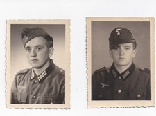 WW2 2 Photo Portrait Lot of Same Young Heer Soldat  picture