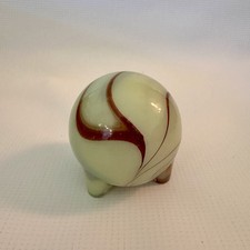 RARE Vintage 1930’s Akro Agate Swirl Uranium Glass Round Lighter Housing Jadeite picture