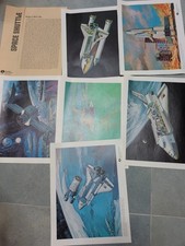 Vintage 1970s Rockwell International Space Shuttle Artist Concept Lithographs 6p picture