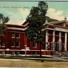 c1910s Waterloo, IA Grace ME Methodist Episcopal Church Litho Postcard picture