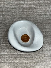 Vintage Lapid Mid Century Modern Blue Abstract Art Pottery Bowl Cigar Israel New picture