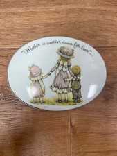 Holly Hobbie Vintage Oval Porcelain Plaque MOTHER IS ANOTHER NAME FOR LOVE picture