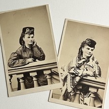 Antique CDV Photograph Beautiful Young Woman Tinted Philadelphia PA Tax Stamp picture