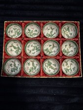 12 vintage Chinese Jingdezhen Zhi porcelain green dragon sake cups  picture