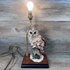 Vintage Giuseppe Armani Florence Figurative Table Lamp Owl Bird Working 1991 picture