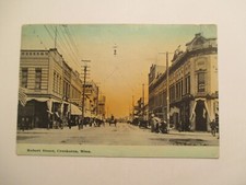 Crookston Minnesota Postcard Robert Street 1914 view 2 MN picture