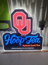 NEW  HOOP TEA SPIKED ICED TEA Oklahoma Sooners LIGHT UP LED SIGN Beer  picture