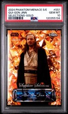PSA 10 2024 Topps Star Wars Sapphire Selections Qui-Gon Jinn Gold /50 Refractor picture