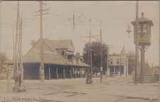 RPPC Chicago IL Illinois Central Railroad Windsor Park Depot Station 1908 picture