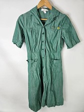 Vintage 1960s Scout Uniform Dress Girls Small Green Belted Short Sleeve USA picture