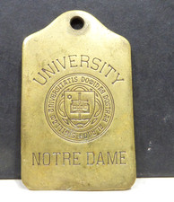 Vintage Notre Dame  Solid Hallmark Brass Key Fob picture