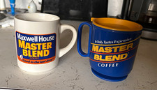 Vintage 1980’s Maxwell House Master Blend Advertising Mug Lot Ceramic & Plastic picture