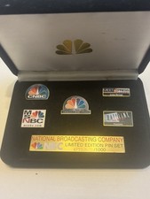NBC Limited Edition Pin Set 0722/1000 w/ CNBC MSNBC NBC News Pins in Case picture