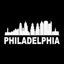 Philadelphia Pennsylvania City Skyline Cityscape Decal Sticker White Die Cut picture