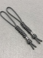 275 Paracord  Knife Lanyard 2pk Graphite Cord Snake Knot With Metal Bead picture