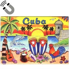 Cuba Scene Caribbean Fridge Collector’s Souvenir Magnet 2.5″ X 3.5″ picture