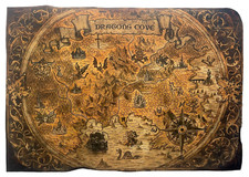 Treasure Map Poster Medieval Dragons Decorations Art Pirate Maps Print Canvas picture