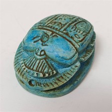Handmade Ancient Egyptian Scarab Stone Figurine Pharaoh Style Collectible Piece picture