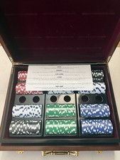 🍀🍀NEW 500 Pc Custom Poker Chip Set With Solid Wood Case🍀🍀 picture