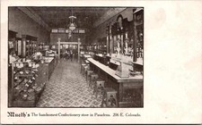 c1905 Mueth's Confectionery Interior 206 E Colorado Pasadena California CA Postc picture