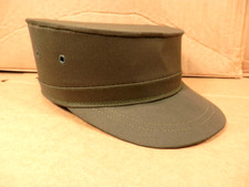 Vtg US Army OG Sateen Field Cap Falcon Jump Up Fatigue Hat 7 1/8 Ridgeway picture