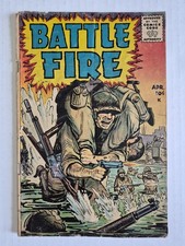 BATTLE FIRE #1 G/VG Eugene Hughes STANMORE PUBLICATIONS 1955 Golden Age WWII Era picture