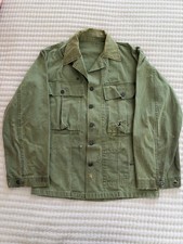 U.S. Military Vintage WW2 13-Star Button HBT Jacket 1940s Rare 32R M/L picture