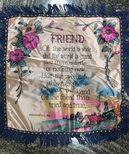 Vintage Indianapolis IN Friend Satin Souvenir Pillow Cover Fringe 17x17 picture