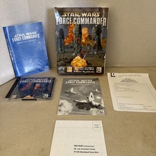 RARE French Star Wars Force Commander PC Game Big Box Booklets Windows 95/98 picture