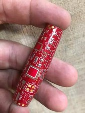 Genuine Red Circuit Board Handmade Pen Crystal Clear Resin Casted Geek picture