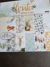 6x6 Patterned 160 Gsm Cardstock Winter Wonderland New 24 Sheets picture