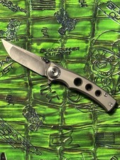Dream Tech D3915TG Pocketknife Gray Titanium Handle SS Tanto Frame Lock Clip picture