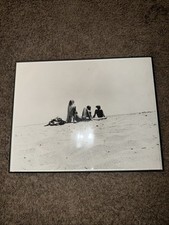 Vintage Black & White Art Photo Framed 16x10 Women on Sand Beach Landscape Print picture
