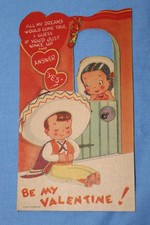 ORIG RARE OLD VINTAGE ~ VALENTINES DAY MECHANICAL CARD ~ USED picture