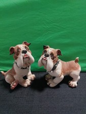 English Bulldog Figurine Ornaments Pair Resin Collectable Sculptures  picture