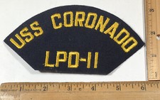 Vintage US Navy USS Coronado LPD-11 Ship Iron On Jacket Hat Patch USN picture