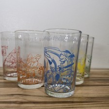 5 Vintage Welch's Flintstones Glass Tumblers 1960's Hanna-Barbera Lot Of Glasses picture