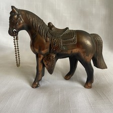 Vintage Cast Metal Copper Bronze Color Western Horse Figurine picture